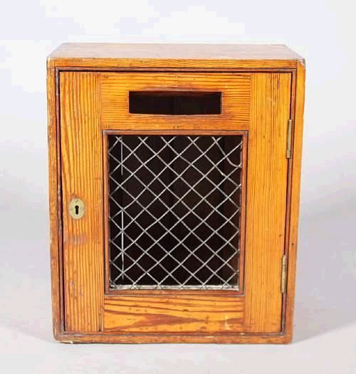 C19th Pitch Pine Post Box, 1800s