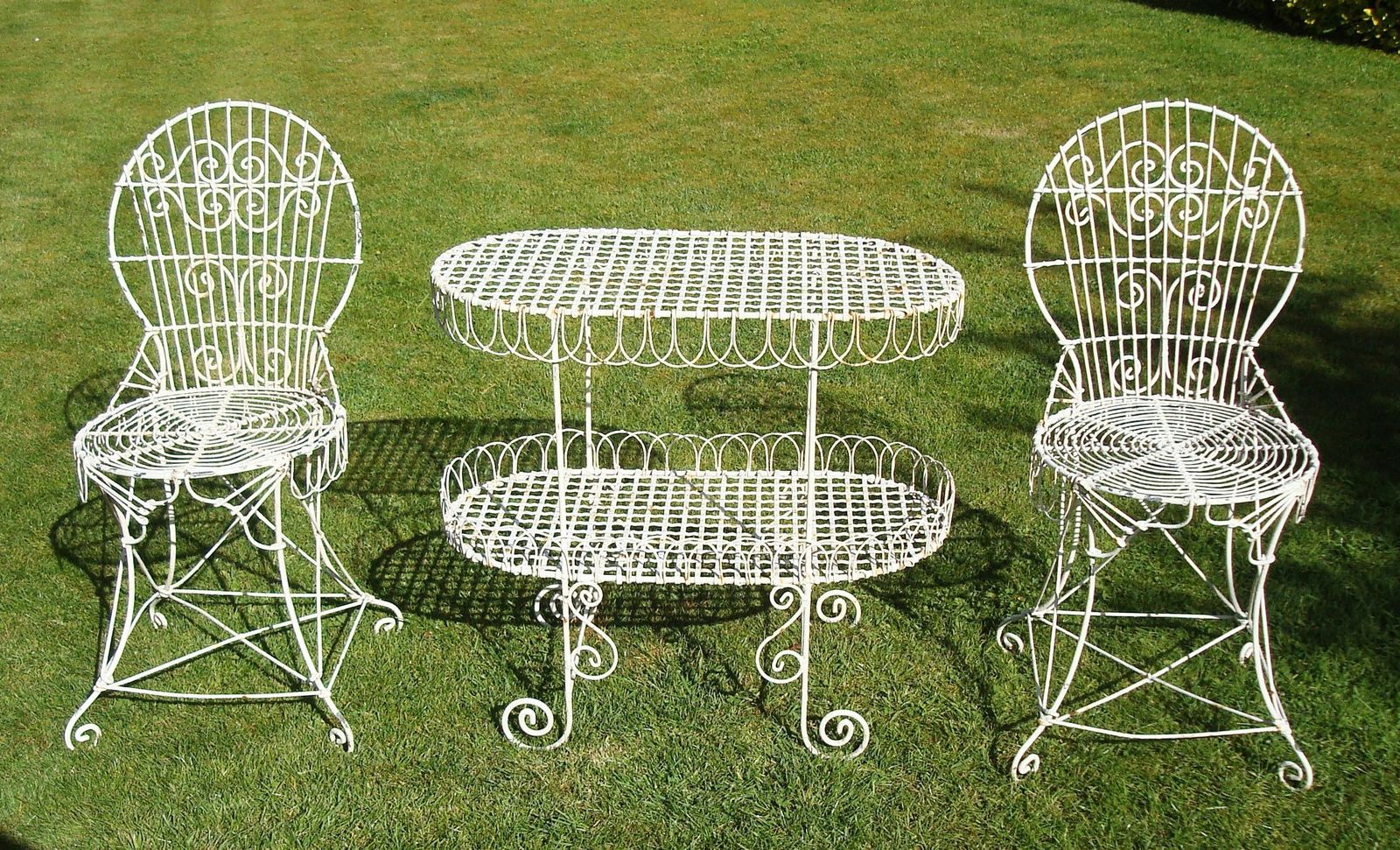 C19th Wirework Garden Table And Chairs photo furniture