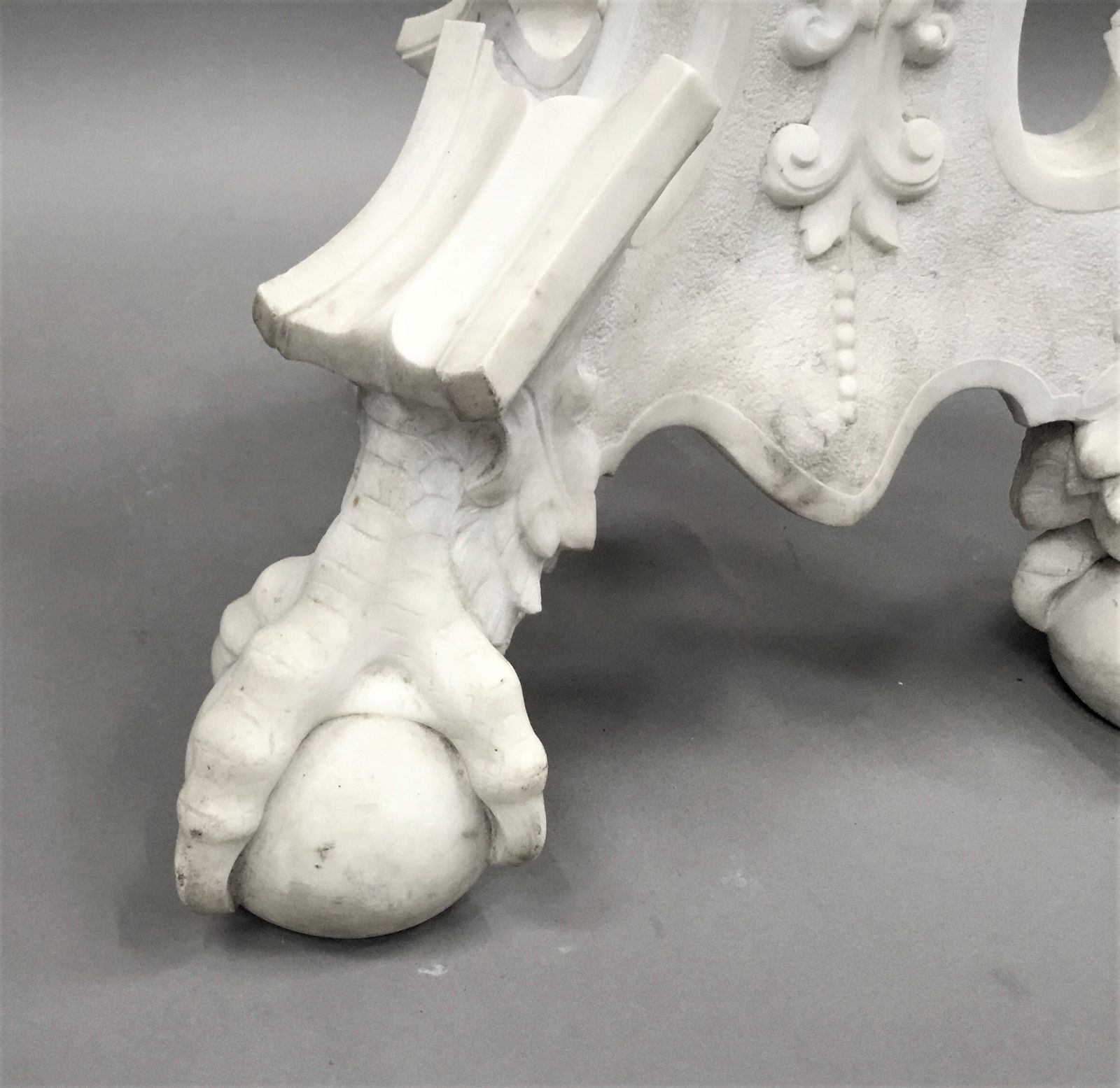 photo buy C19th Italian Carved 'Carrara' Marble Torchere Stand