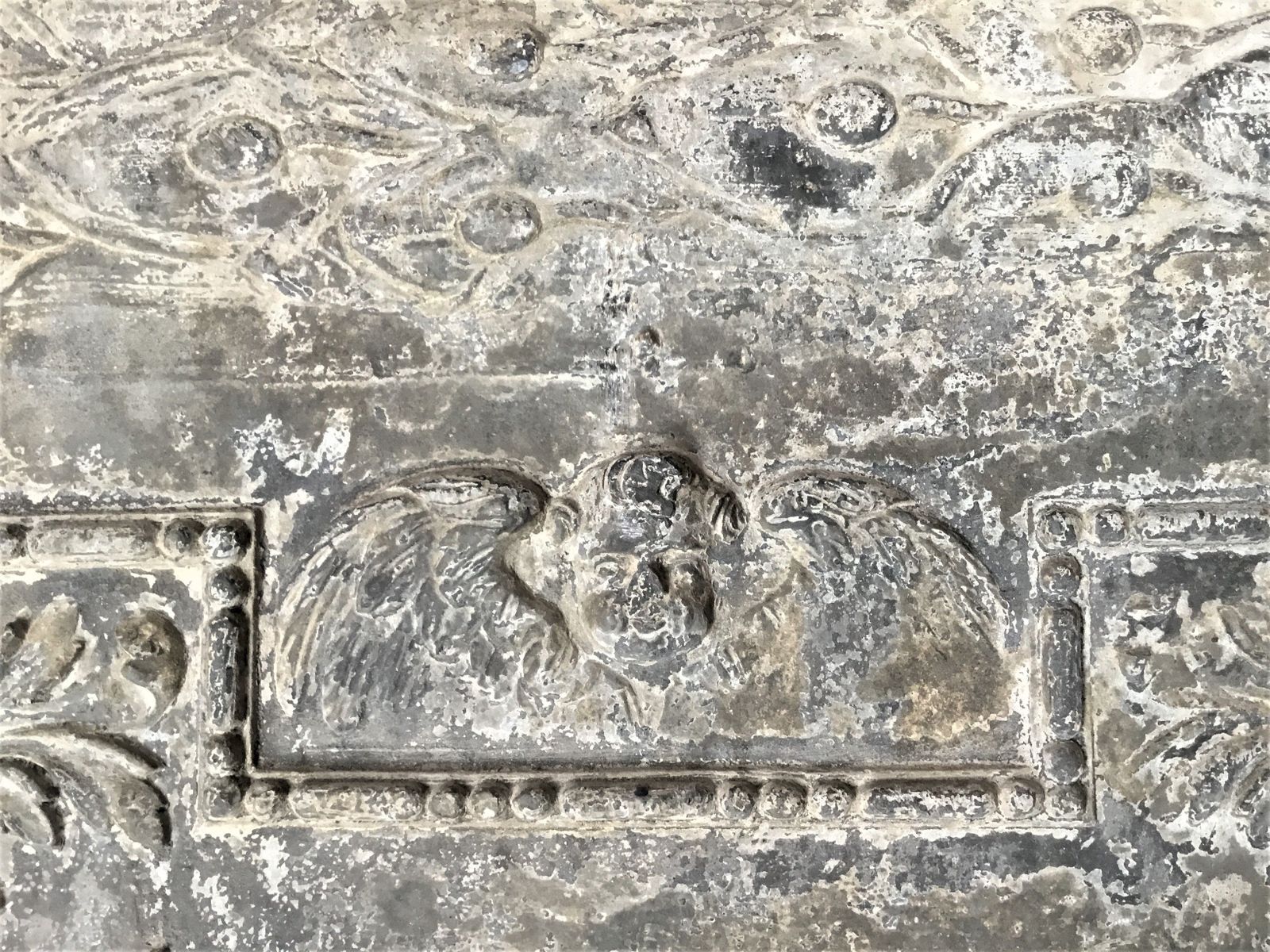 Art Georgian Lead Cistern Panel, 1700s photo