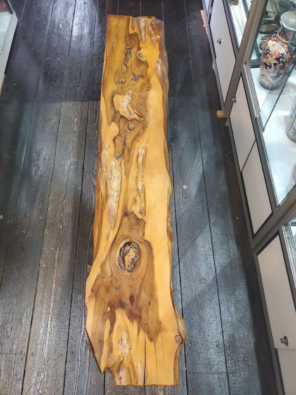 photo furniture Large 180cm Reynolds Of Ludlow Live Edge Yew Coffee Table C1960