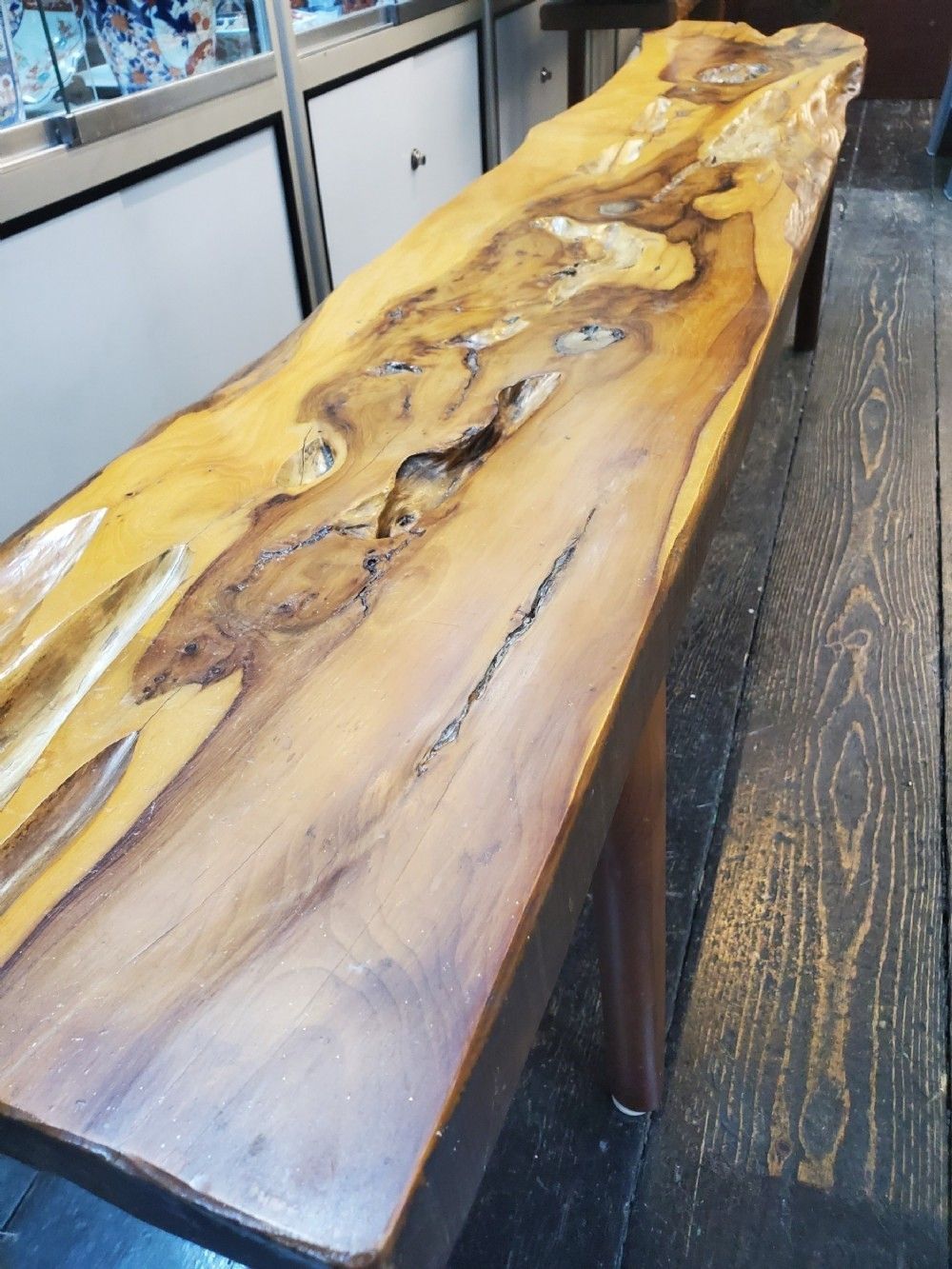 903.0 Large 180cm Reynolds Of Ludlow Live Edge Yew Coffee Table C1960 photo