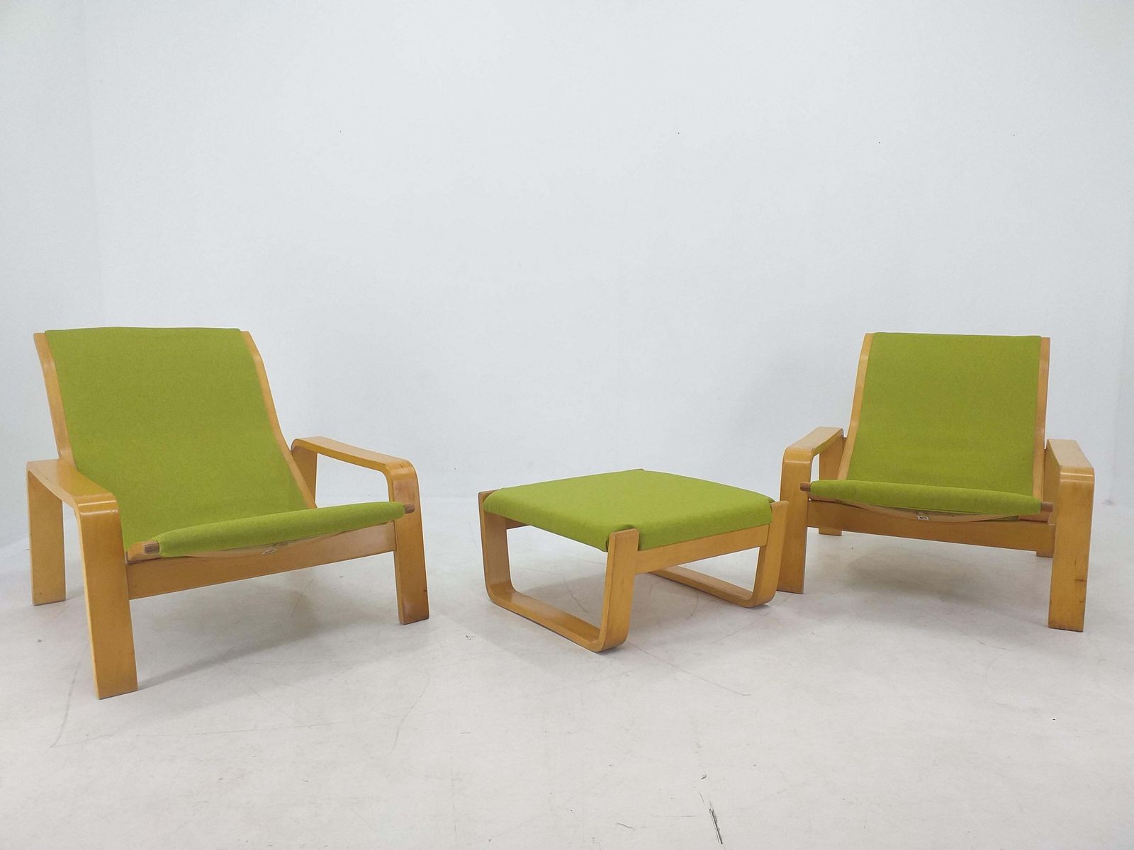 Pair Of Lounge Chairs Pulkka, Ilmari Lappalainen For Asko, Finland, 1970s photo furniture