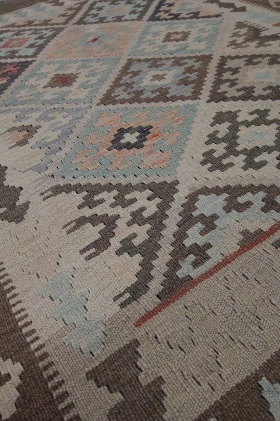 Traditional Wool Kilim Handmade Geometric Afghan Area Rug  104x141cm photo 330.0