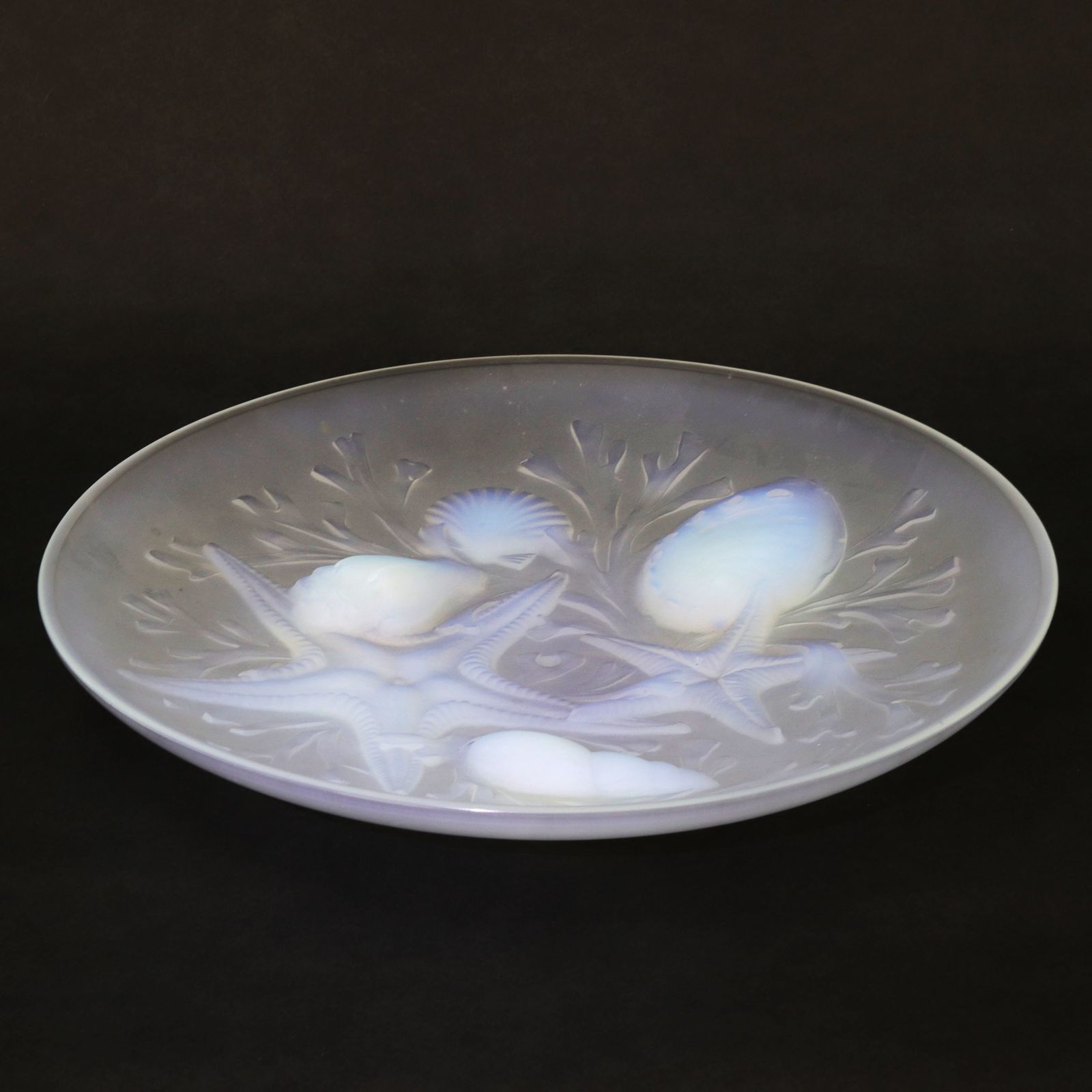 Art Deco French Opalescent "Starfish" Glass Charger By Verlux C1920s photo Home Decor