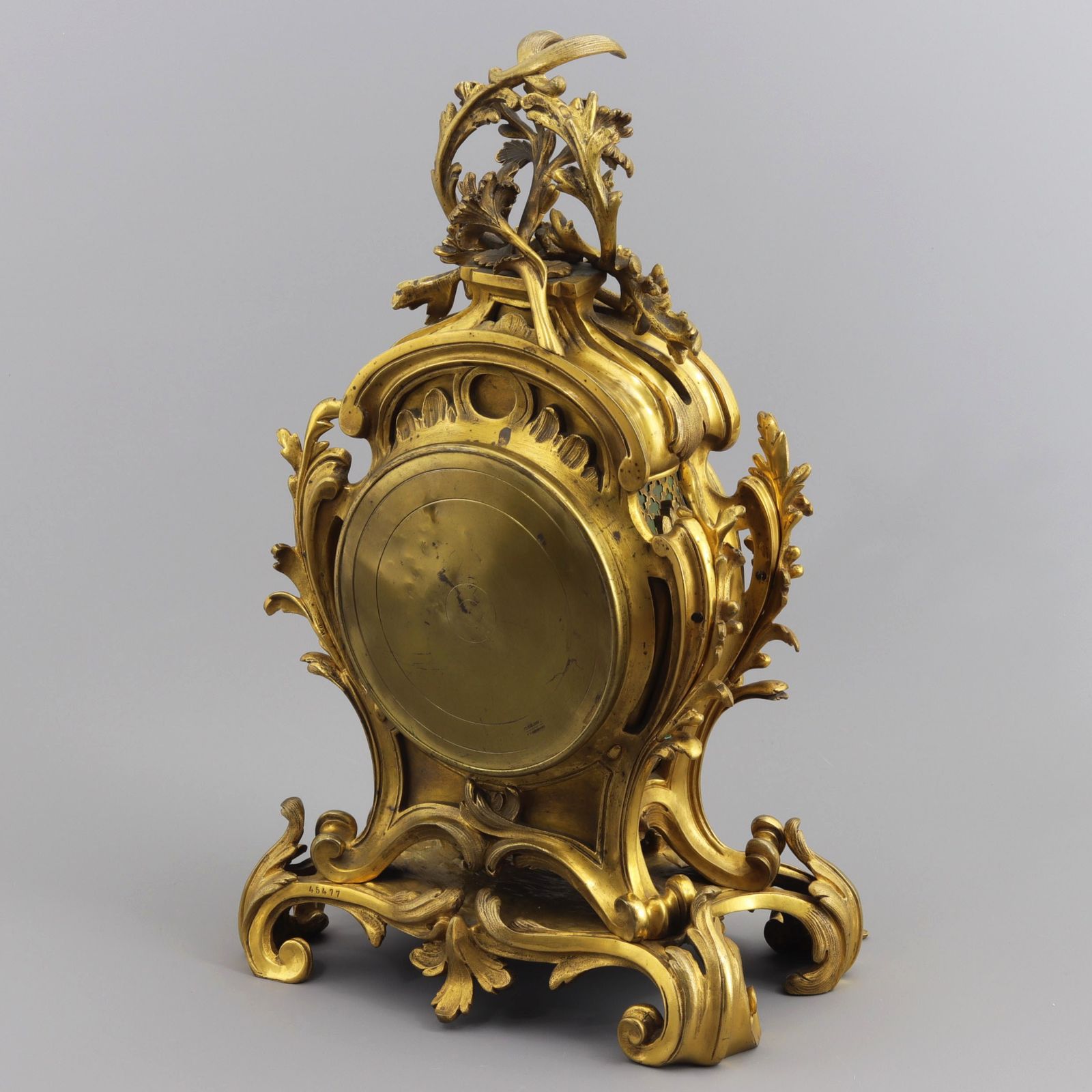 French Gilt Bronze Striking Mantel Clock With Garniture By Vincenti & Cie C.1860 photo buy