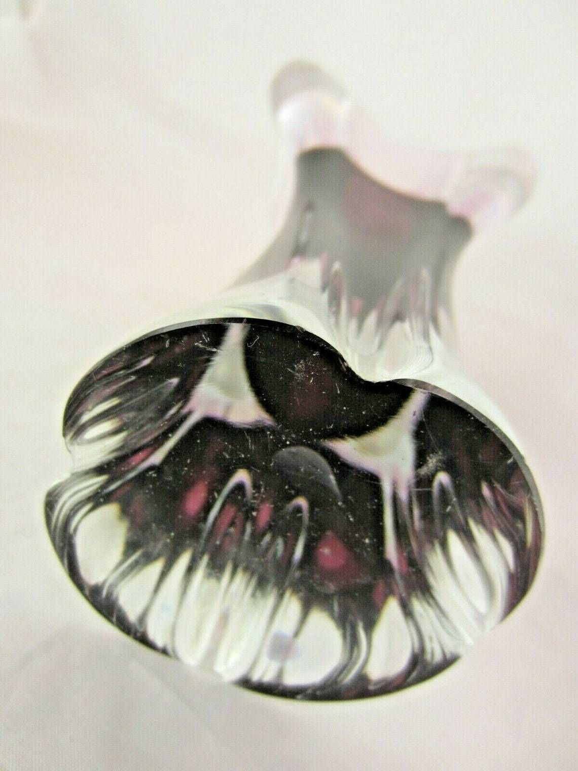 Czech Bohemia Sommerso Ice Cream Cone Glass Vase / Sculpture 70s photo vintage