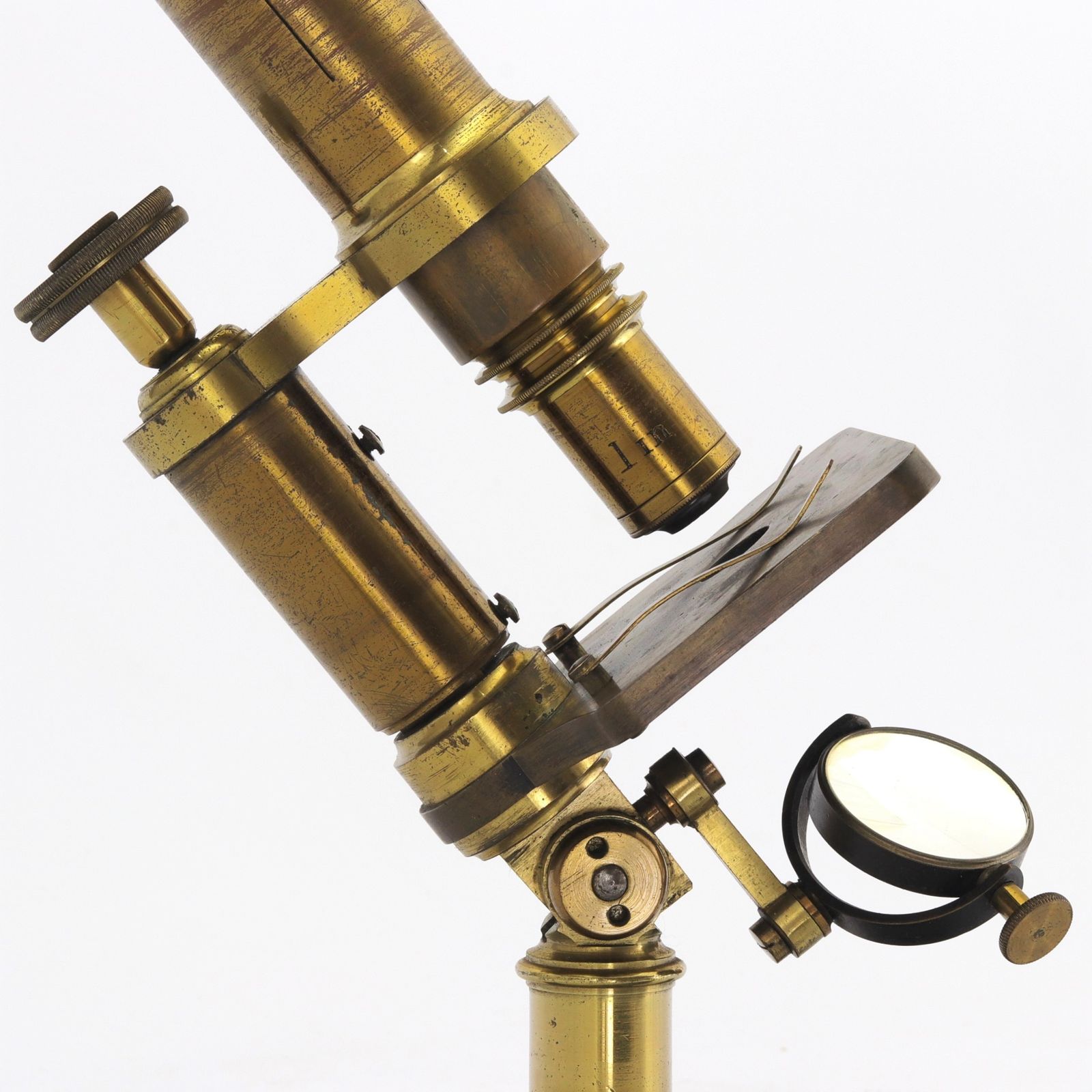 Mahogany Cased Brass Monocular Microscope By Baker Of London C1870 photo for sale