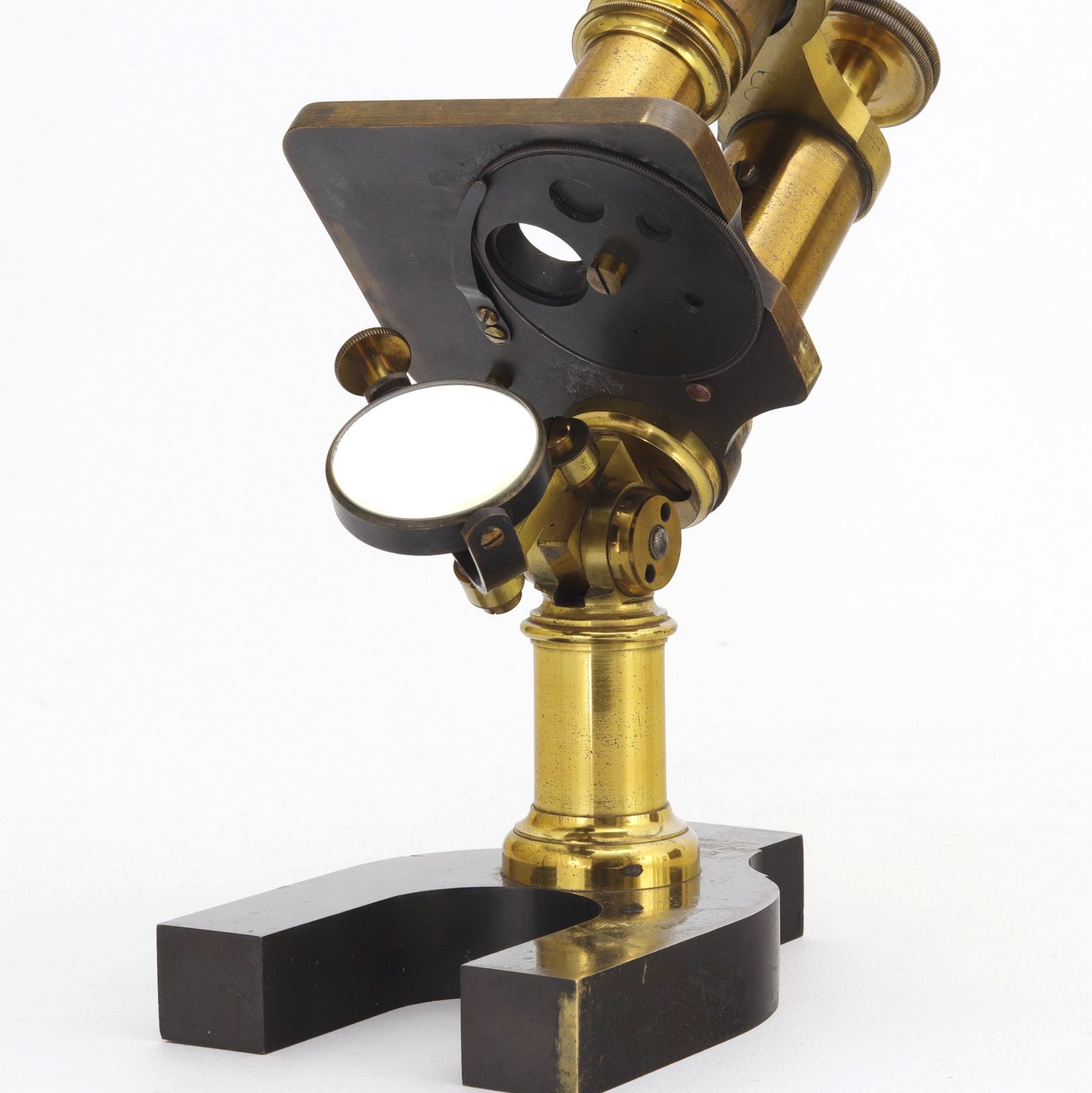 Mahogany Cased Brass Monocular Microscope By Baker Of London C1870 photo vintage