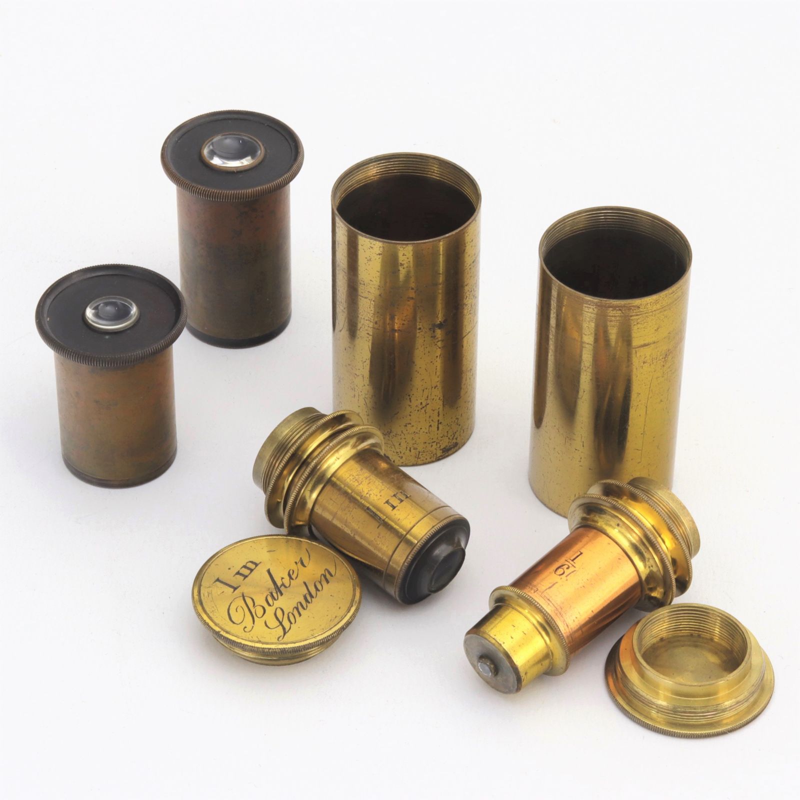 photo buy Mahogany Cased Brass Monocular Microscope By Baker Of London C1870