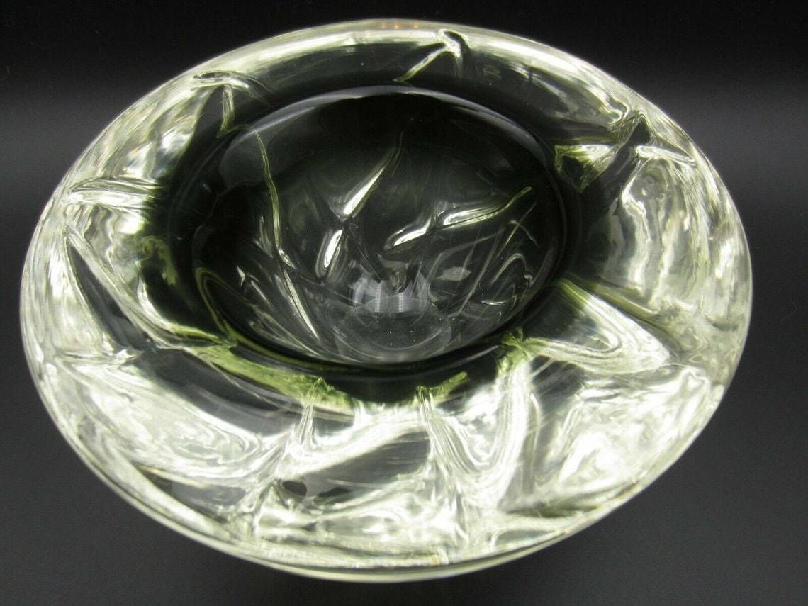 Futuristic Xxl Sommerso Grey In Clear Geode Art Glass Bowl 2.7kg photo for sale