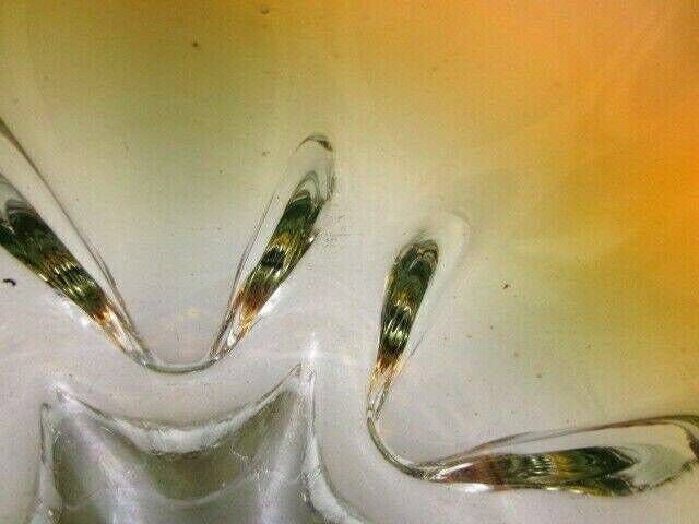 Sommerso Chribska Xxl Organic Footed Round Orange And Green Art Glass Bowl photo 103.0