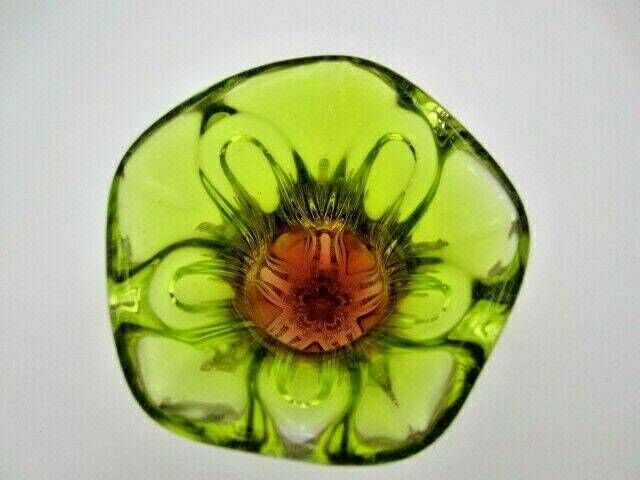 Mid Century Vibrant Green And Pink Art Glass Chribska Sommerso Vase photo 81.0