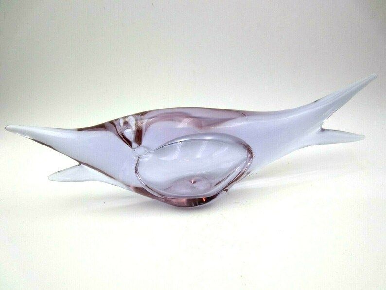 Seguso Fish Figure Pink Blue Alexandrite 50s Vintage Murano Italian Art Glass photo for sale