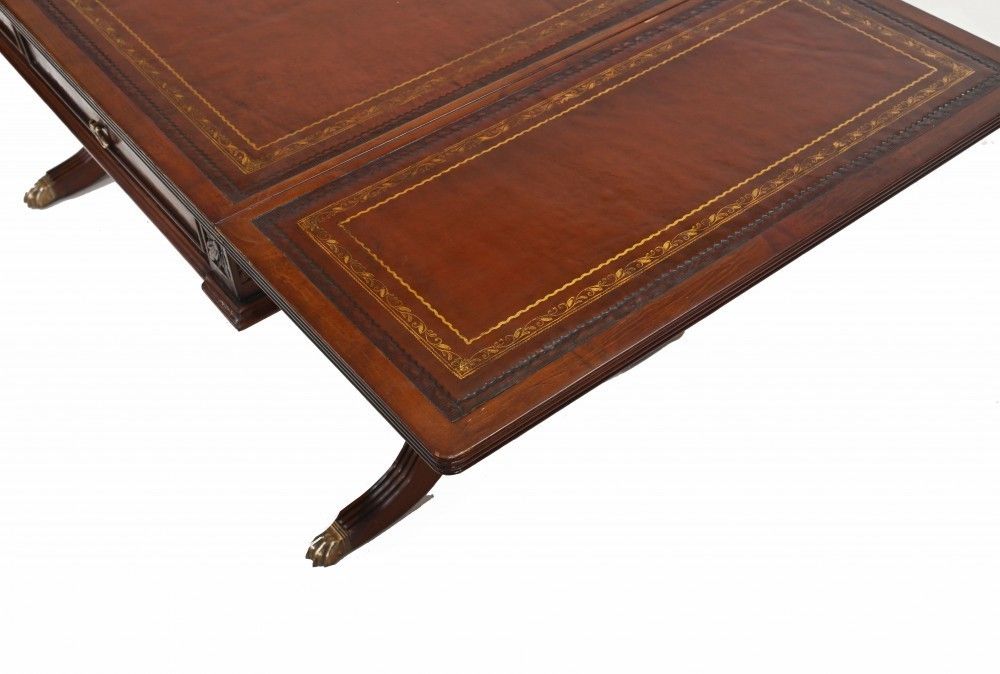photo for sale Regency Sofa Table Mahogany Leather Top