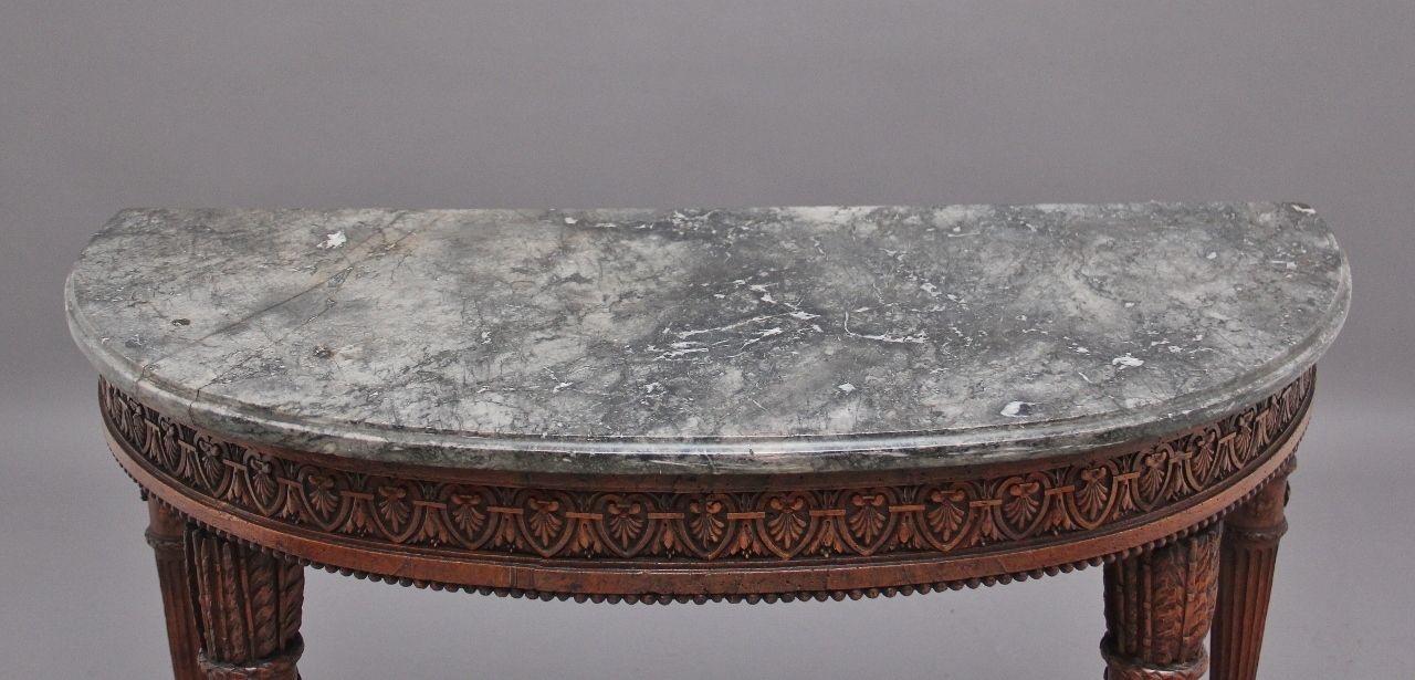 Early 19th Century Walnut And Marble Top Console Table photo 3350.0