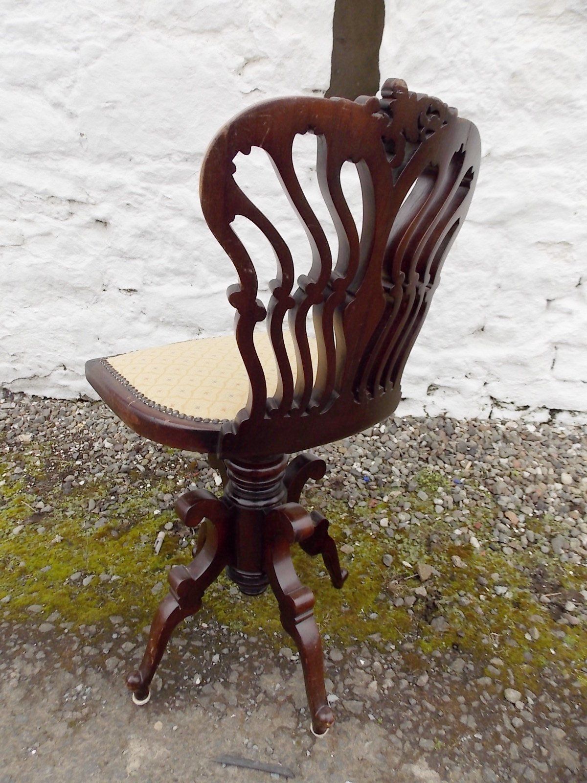Edwardian Mahogany Swivel Chair. By Jas Shoolbred And Co. London. photo furniture