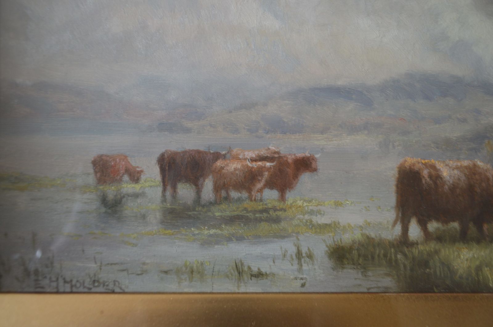 Edward Henry Holder (1847 1922) Oil Painting photo furniture