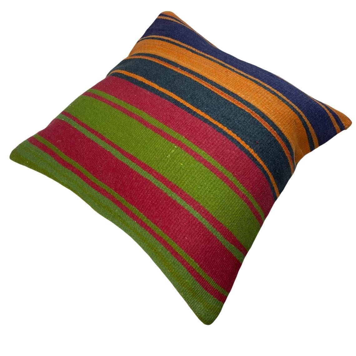Tapis Kelim Kilim Pillow Cover ,Vintage Meditation Bench Kelim Teppich Boho Kilim photo Textiles