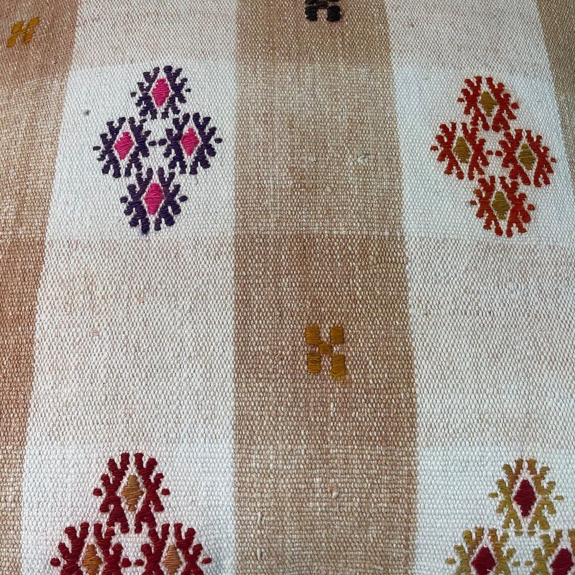 Tapis Kelim Kilim Pillow Cover ,Vintage Meditation Bench Kelim Teppich Boho Kilim photo Textiles