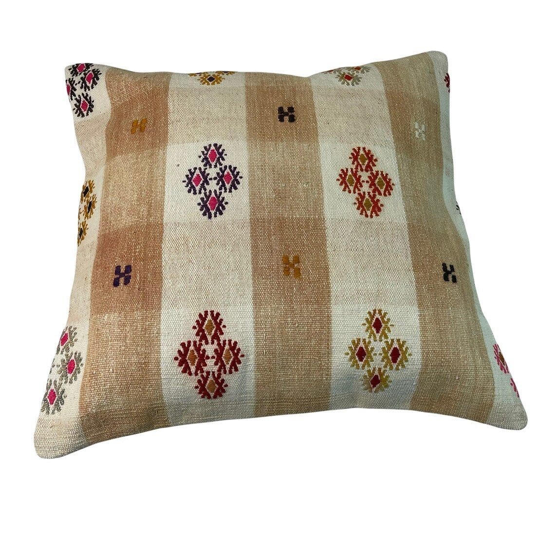 Tapis Kelim Kilim Pillow Cover ,Vintage Meditation Bench Kelim Teppich Boho Kilim photo 95.0