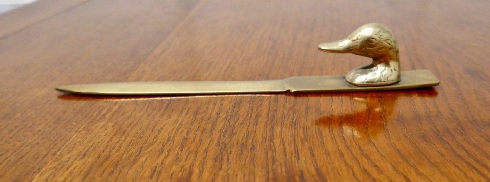 French Brass Duck’s Head Letter Opener, Paper Knife photo furniture