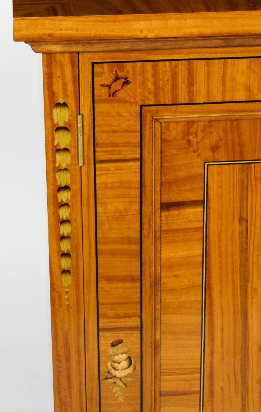 photo furniture Bespoke Satinwood & Marquetry Inlaid Pier Side Cabinet
