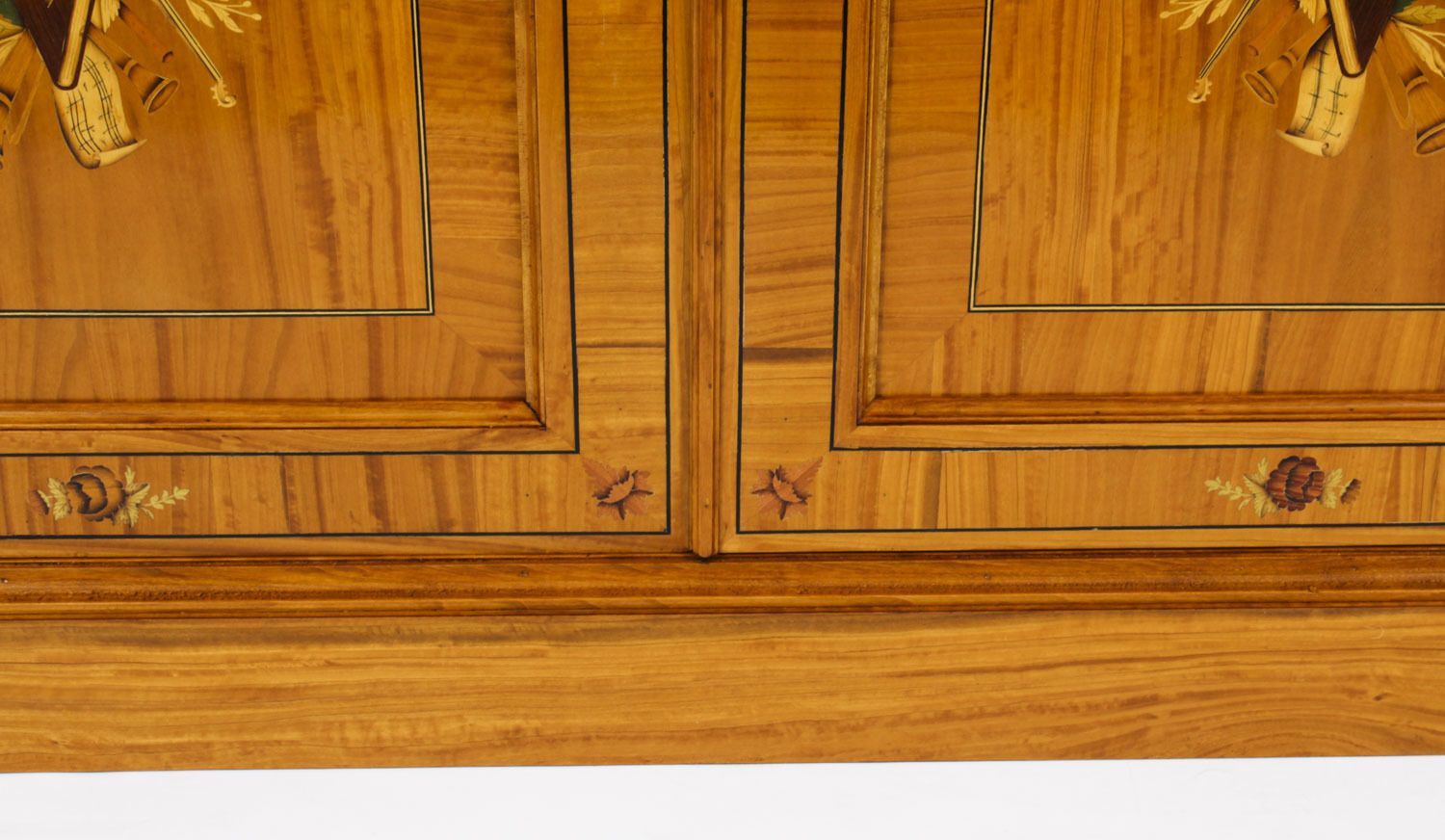 Furniture Bespoke Satinwood & Marquetry Inlaid Pier Side Cabinet photo