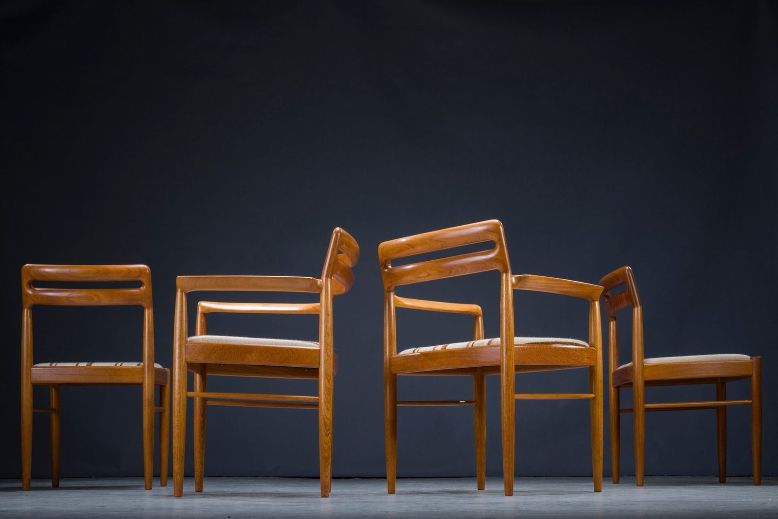 Mid Century Danish Teak Dining Chairs By Hw Klein For Bramin, 1970s, Set Of 4 photo for sale