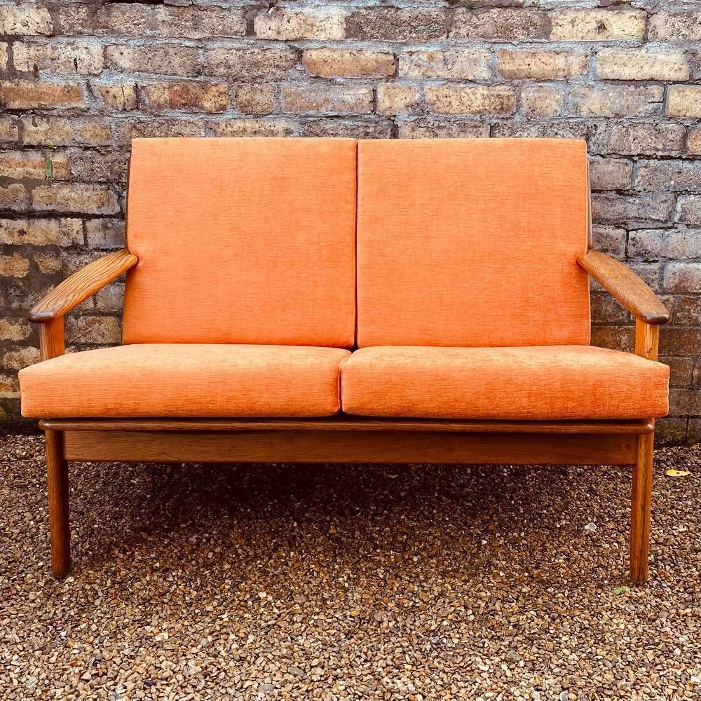 Danish Fdb Poul Volther Model J56 Two Seater Sofa photo for sale