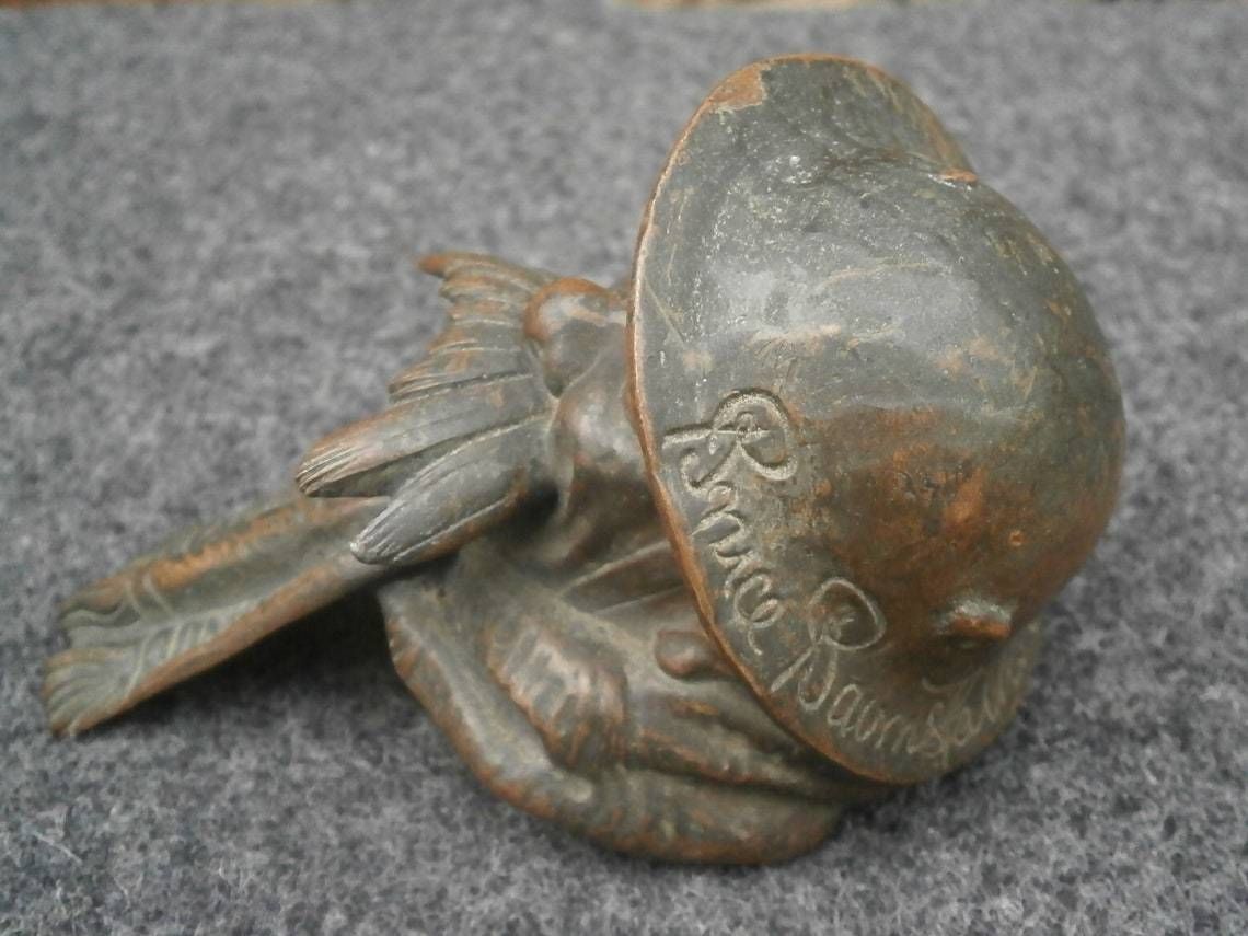 Early 20thc Patinated Bronze Old Bill Car Mascot, The Original Pattern From Best & Lloyd, Originally Owned By Robert Dudley Best photo for sale