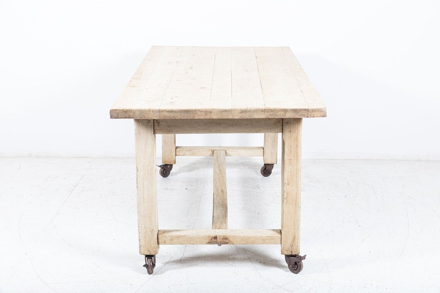 French Bleached Oak Table On Castors photo furniture
