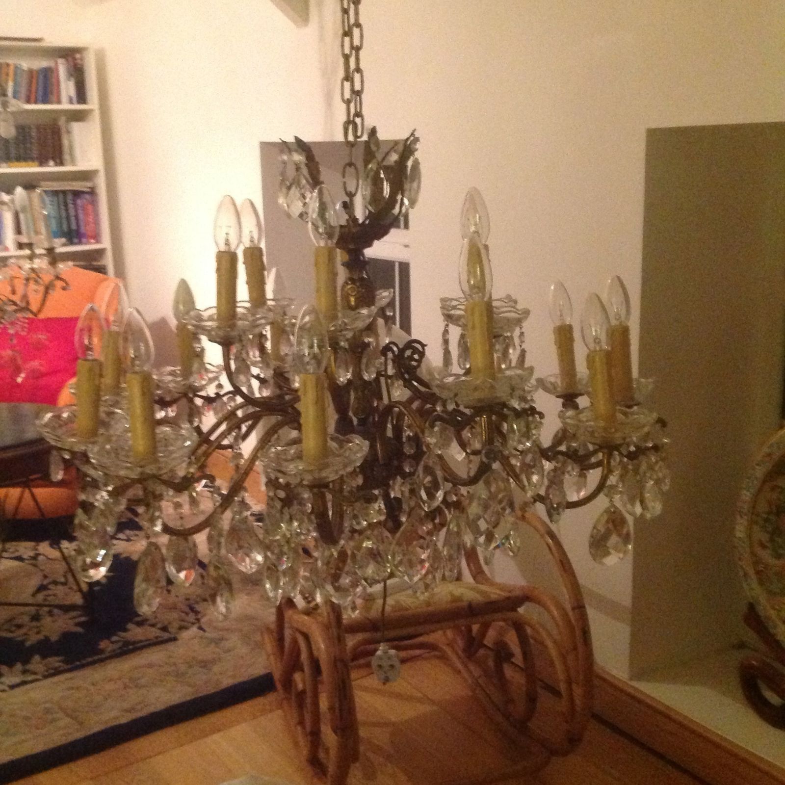 Italian Gilded 18 Light Antique Chandelier
