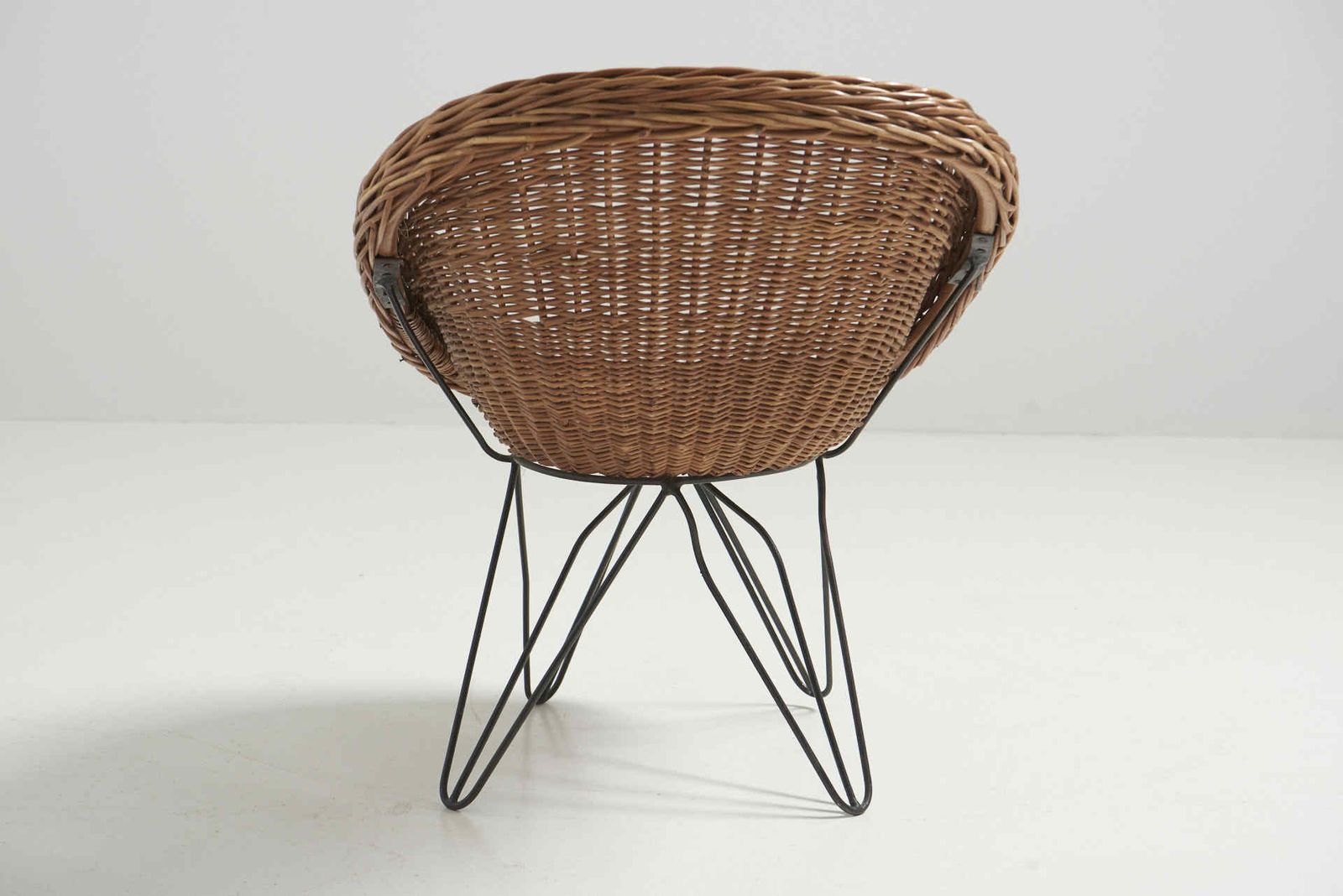 A Rattan Children Chair With Hairpin Legs, Netherlands   1950's photo buy