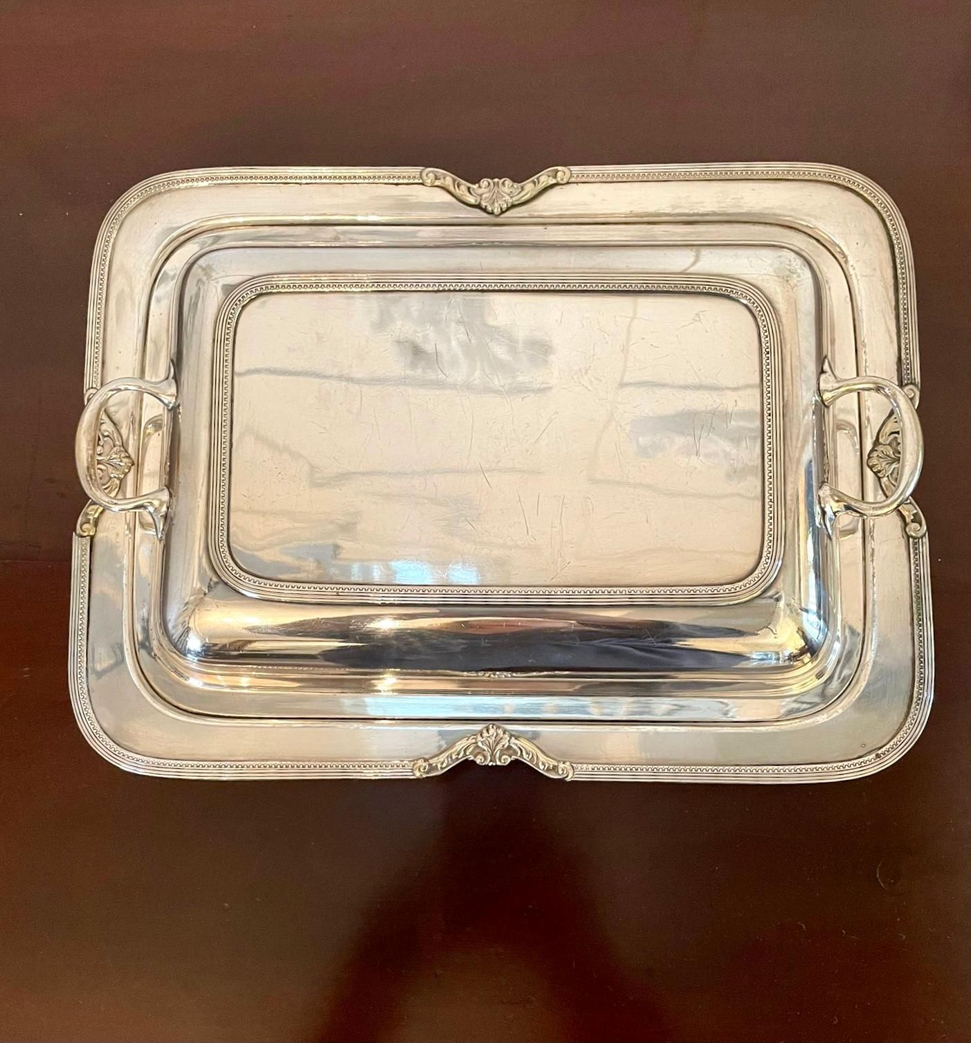 Antique Silver Plated Entrée Dish photo for sale