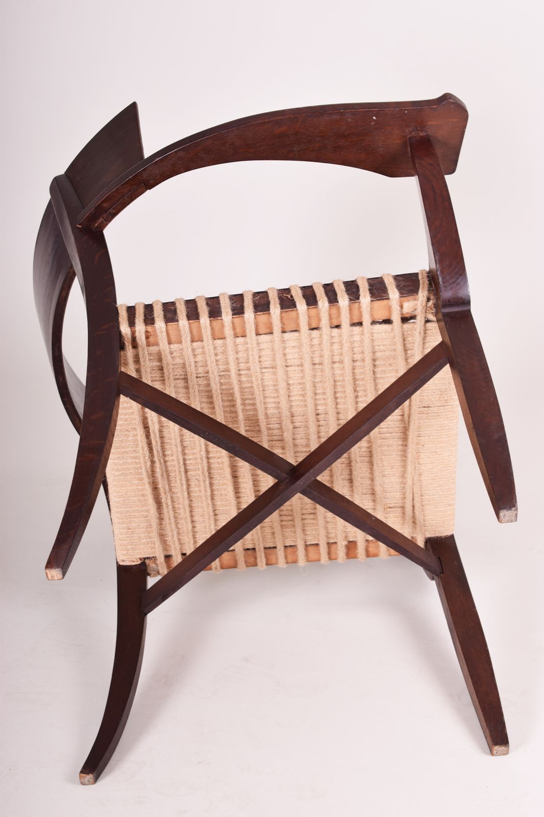 Art Deco Armchair Made In The 1930s In Czechia. Restored Oak. Oskar Poříska photo for sale