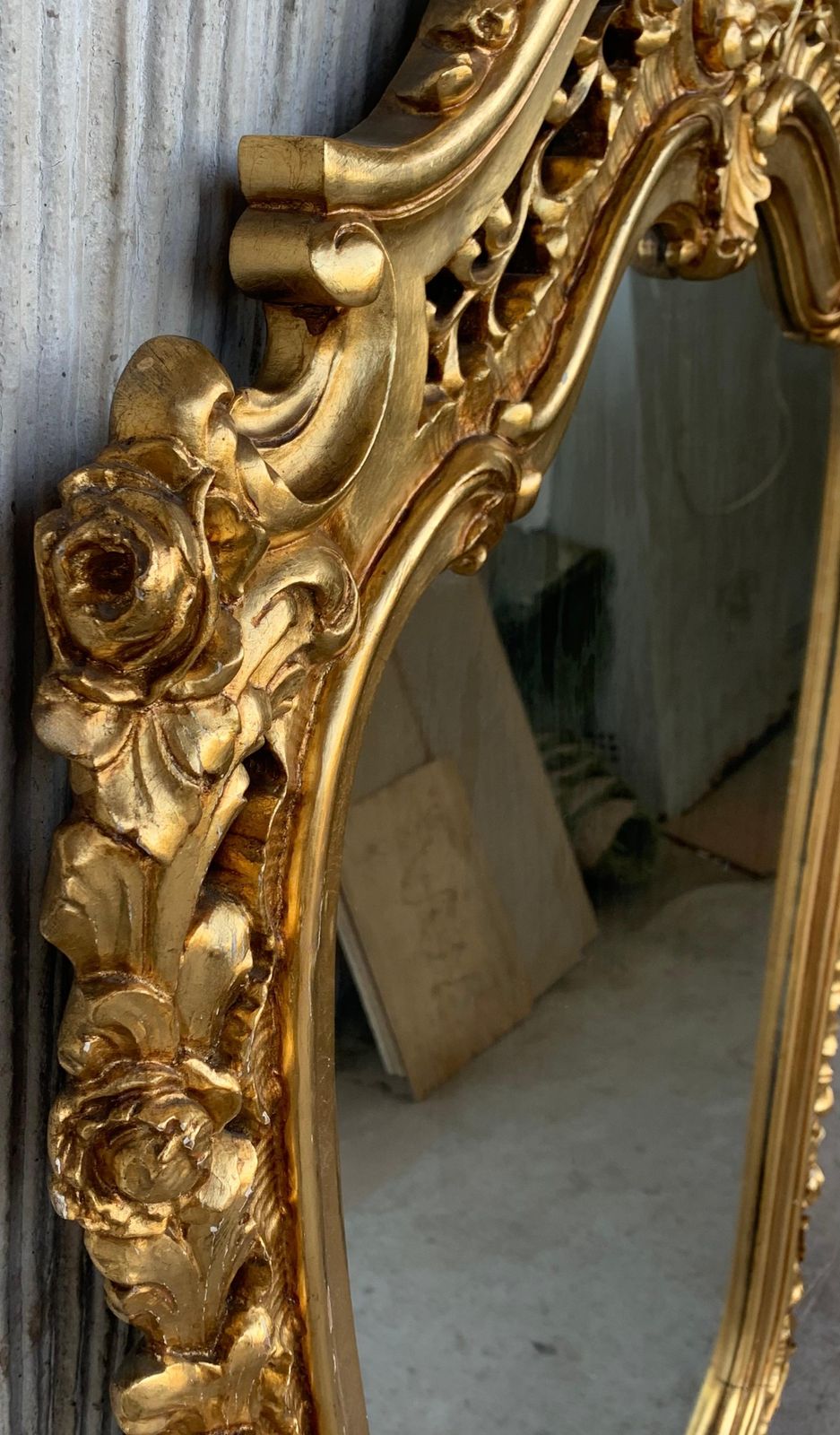 Early 20th French Empire Period Carved Gilt Wood Mirror photo 2466.0
