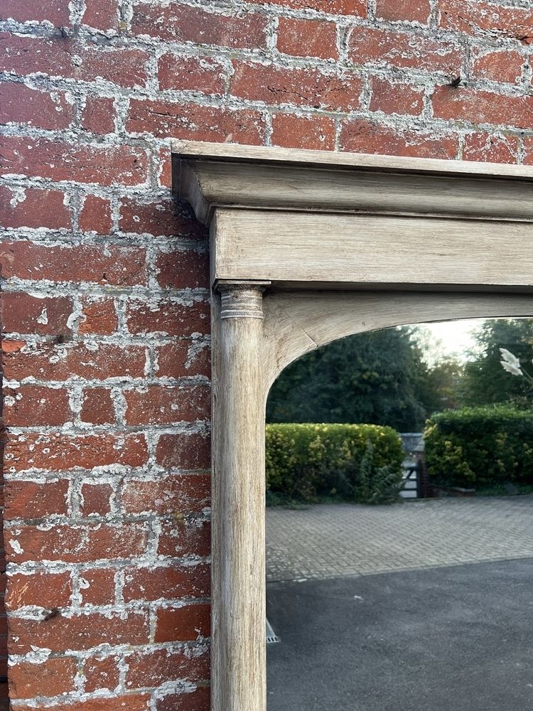 A Fabulous Large Antique French 19th Century Carved Wood Painted Empire Mirror photo furniture