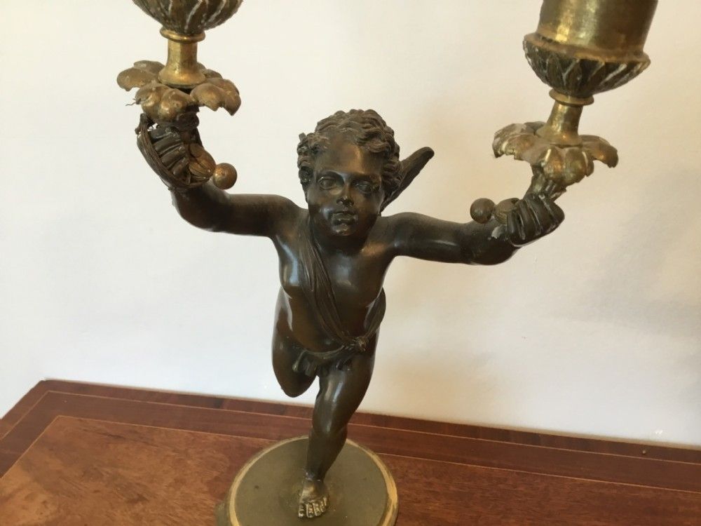 Good Pair Of French Bronze Candelabra. Lights, Circa 1860 photo for sale