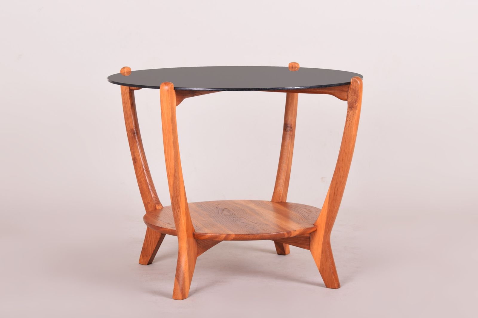Black And Brown Mid Century Coffee Table, Made In Czechia. 1960s. Fully Restored