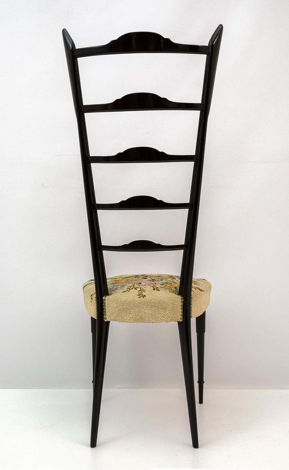 2413.0 Pair Of Chiavari Gio Ponti Style Mid Century Modern Italian High Back Chairs 50s photo
