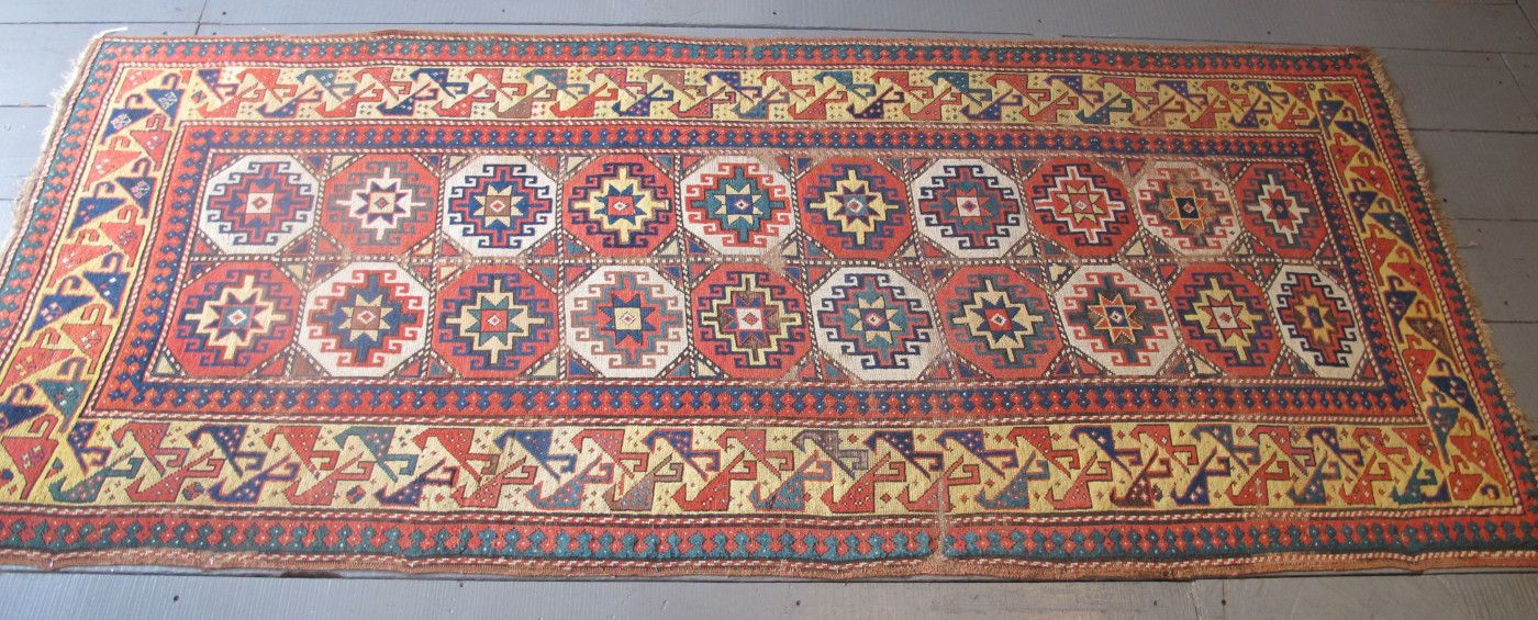Antique Moghan Rug With Memling Guls, Caucasus Circa 1870, 2.60m X 1.20m