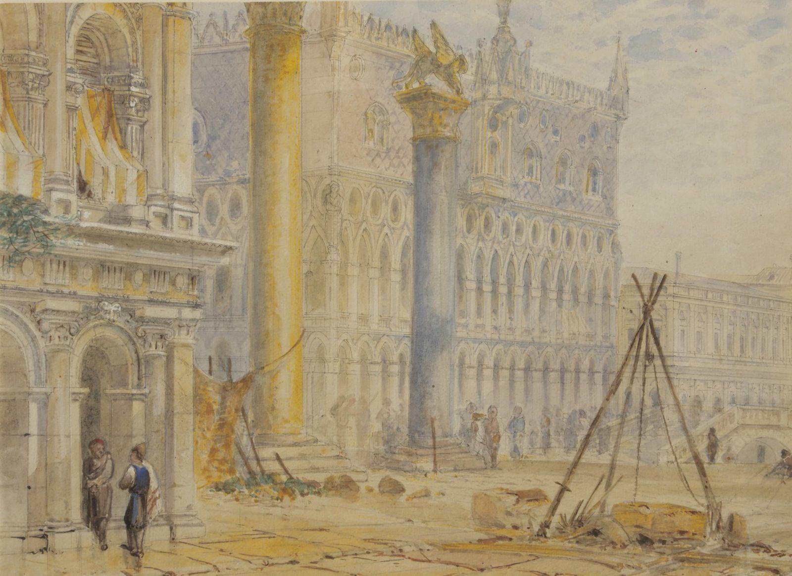 Artist Active In The 19th Century, Watercolor View Of Venice photo buy