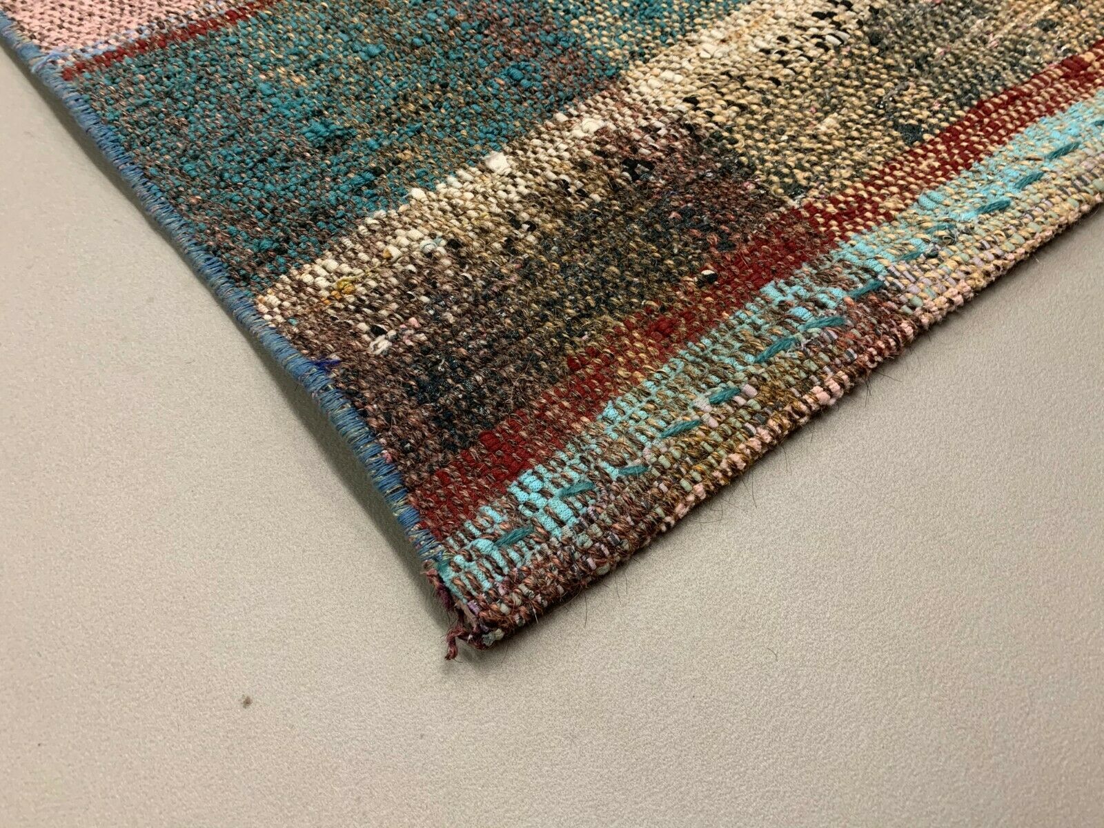 Old Turkish Narrow Kilim Runner 330x50 Cm, Shabby Chic, Vintage Kelim Pink Green photo 235.0