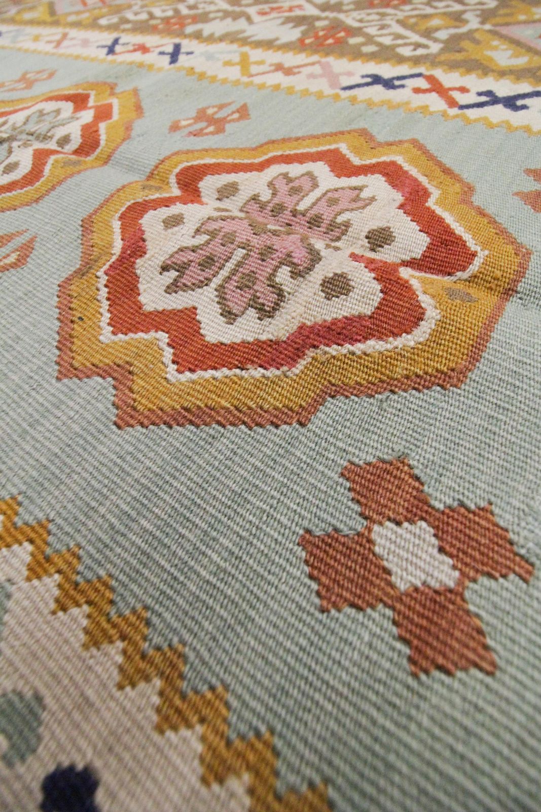Geometric Kilim Antique Rug Turkish Pirot Handwoven Mustard Kilim Rug photo buy
