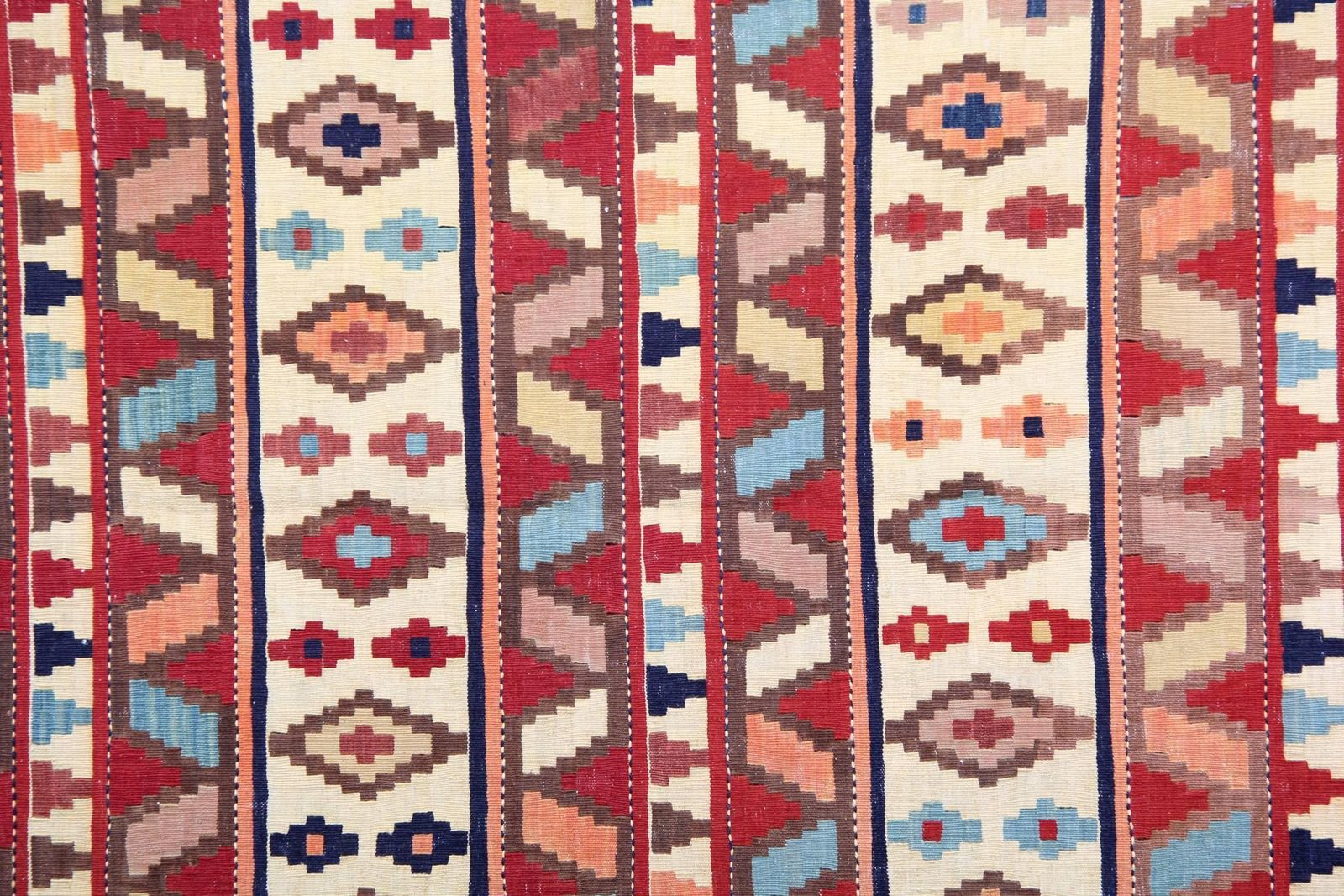 Antique Rug, Vintage Oriental Rug, Striped Kilim Rug Caucasian Handmade Carpet photo for sale