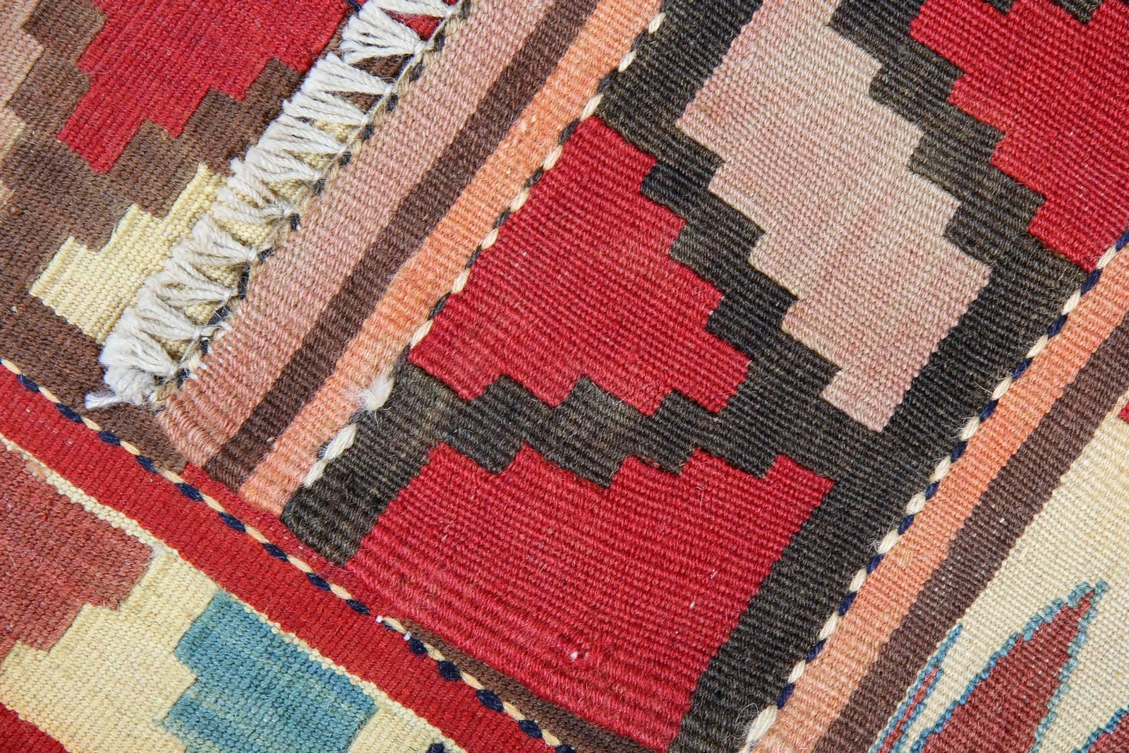 Antique Rug, Vintage Oriental Rug, Striped Kilim Rug Caucasian Handmade Carpet photo Textiles