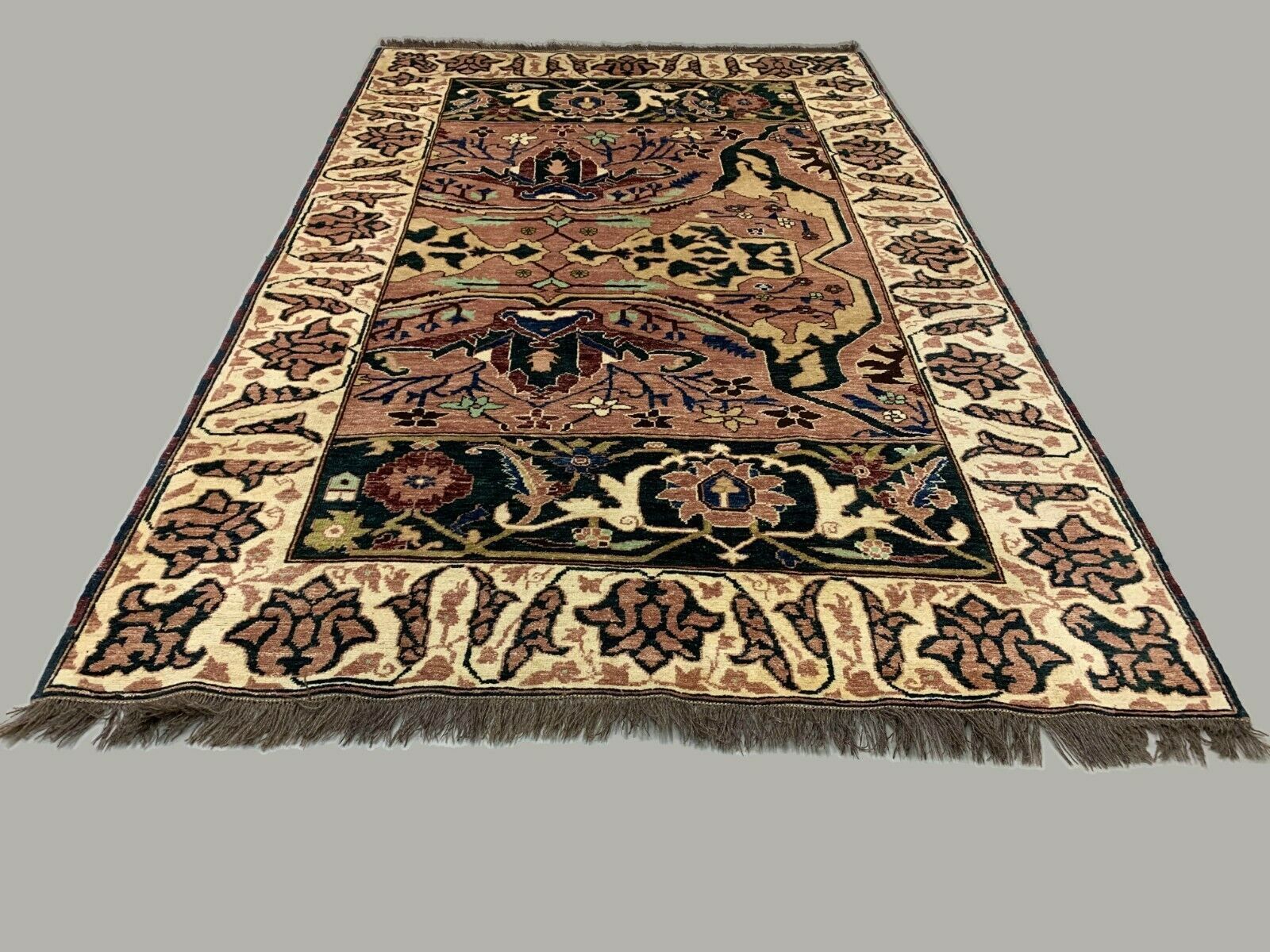 Unusual Afghan Wool Ziegler Rug 250x156 Cm Handmade Chobi Rug, Purple Beige Blue photo for sale