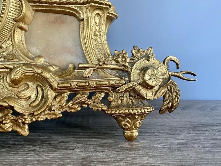 Henry Marc Paris, Gilt Bronze Mantel Clock With Ad Mougin Movement photo 2250.0