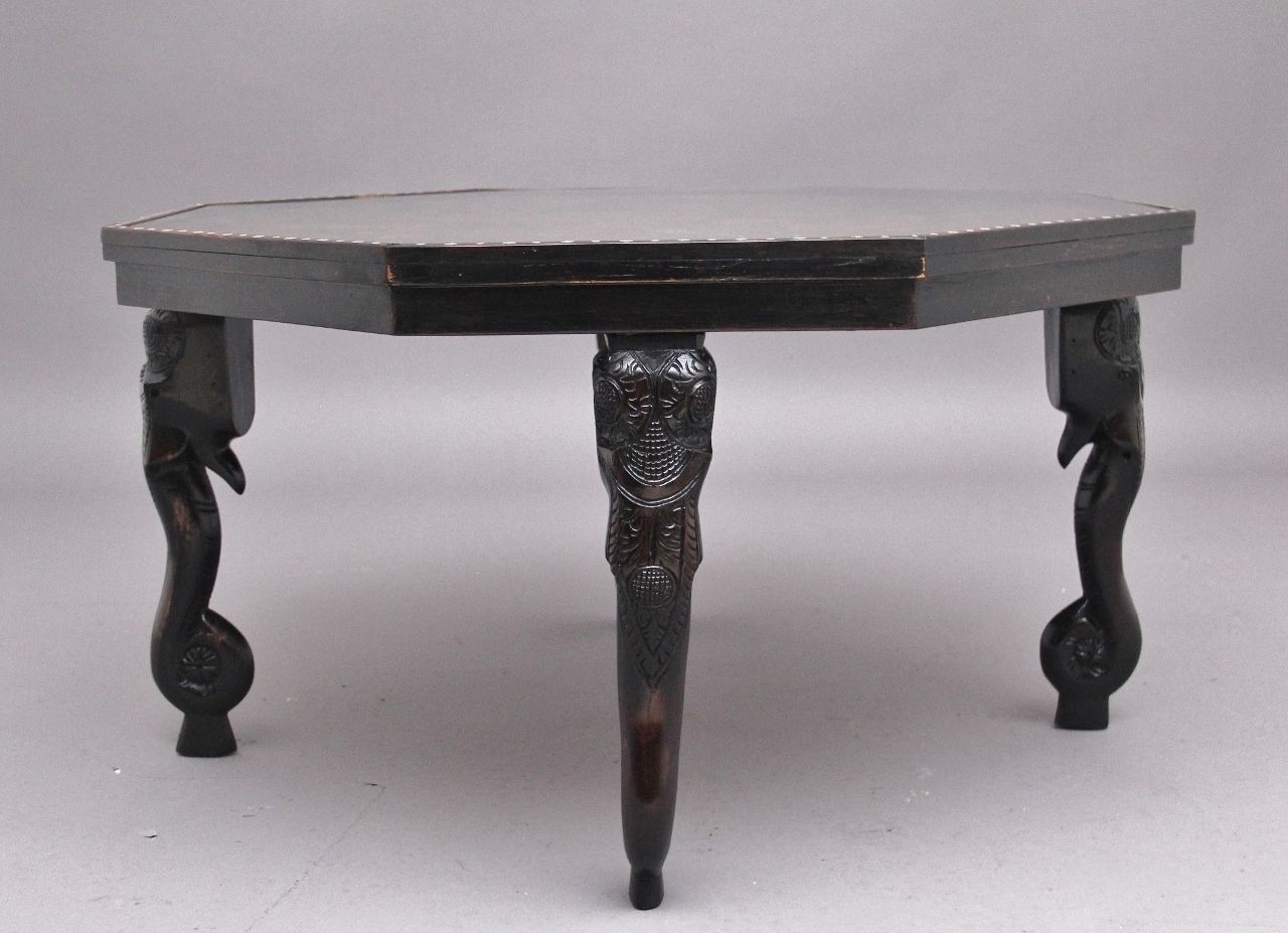 Ebonised And Inlaid Indian Coffee Table photo for sale